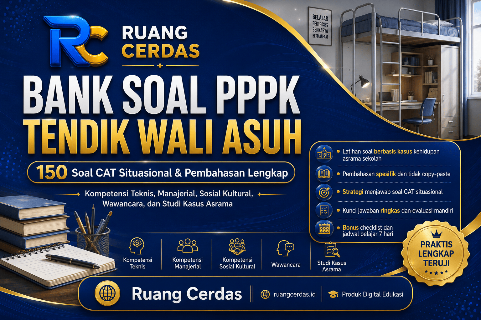Bank Soal PPPK Tendik Wali Asuh – 150 Soal CAT Situasional & Pembahasan Lengkap